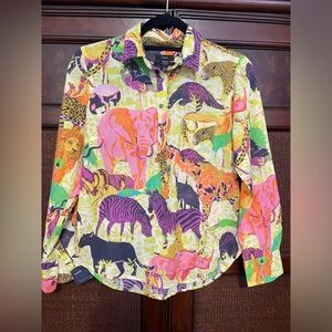 J. Crew Multicolor Animal Print Blouse